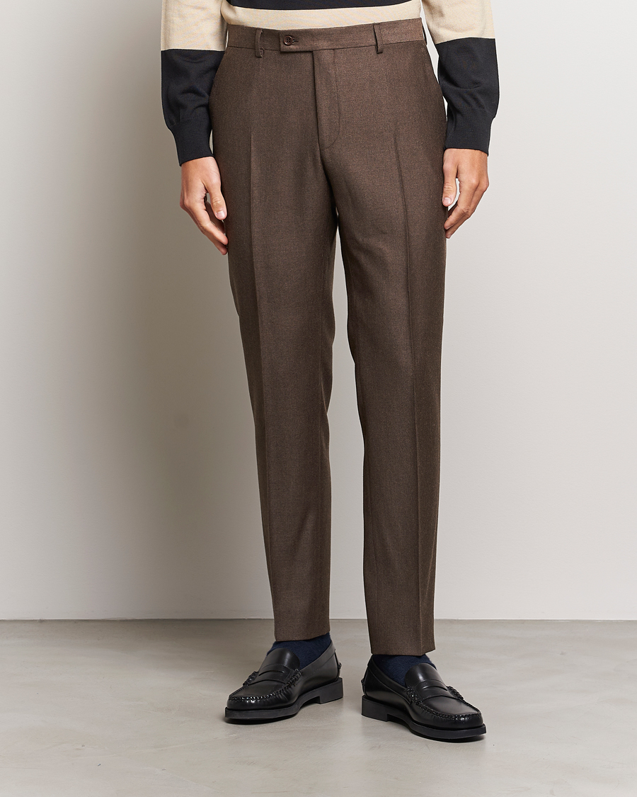 Herren | Hosen | Morris | Bobby Flannel Trousers Brown