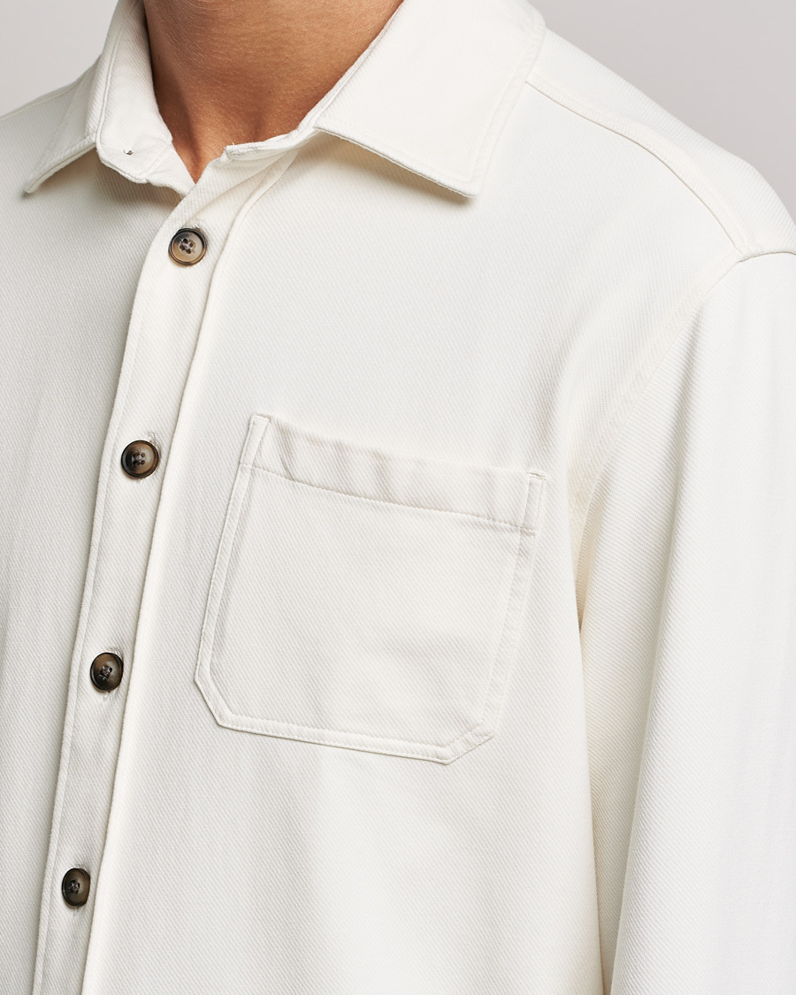 Herren | Hemden | Morris | Cotton Jersey Overshirt Off White
