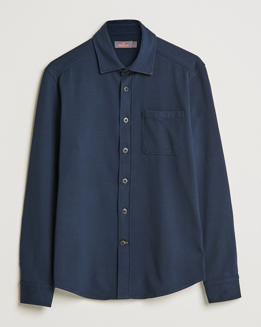 Herren | Hemden | Morris | Cotton Jersey Overshirt Navy