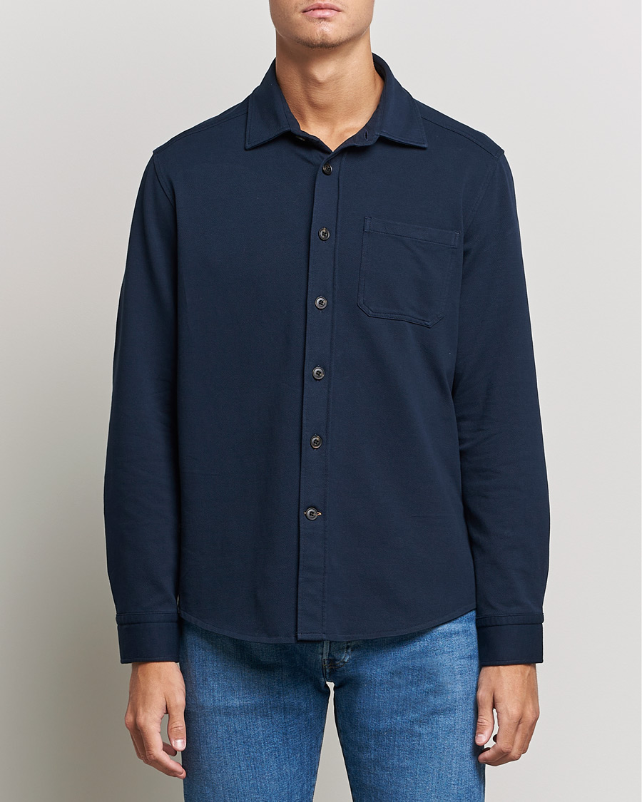 Herren | Hemden | Morris | Cotton Jersey Overshirt Navy