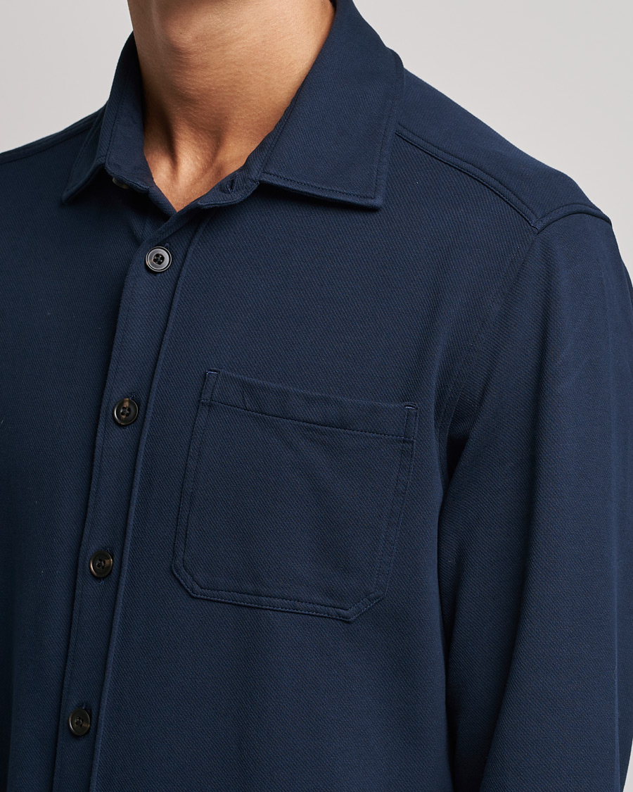 Herren | Hemden | Morris | Cotton Jersey Overshirt Navy