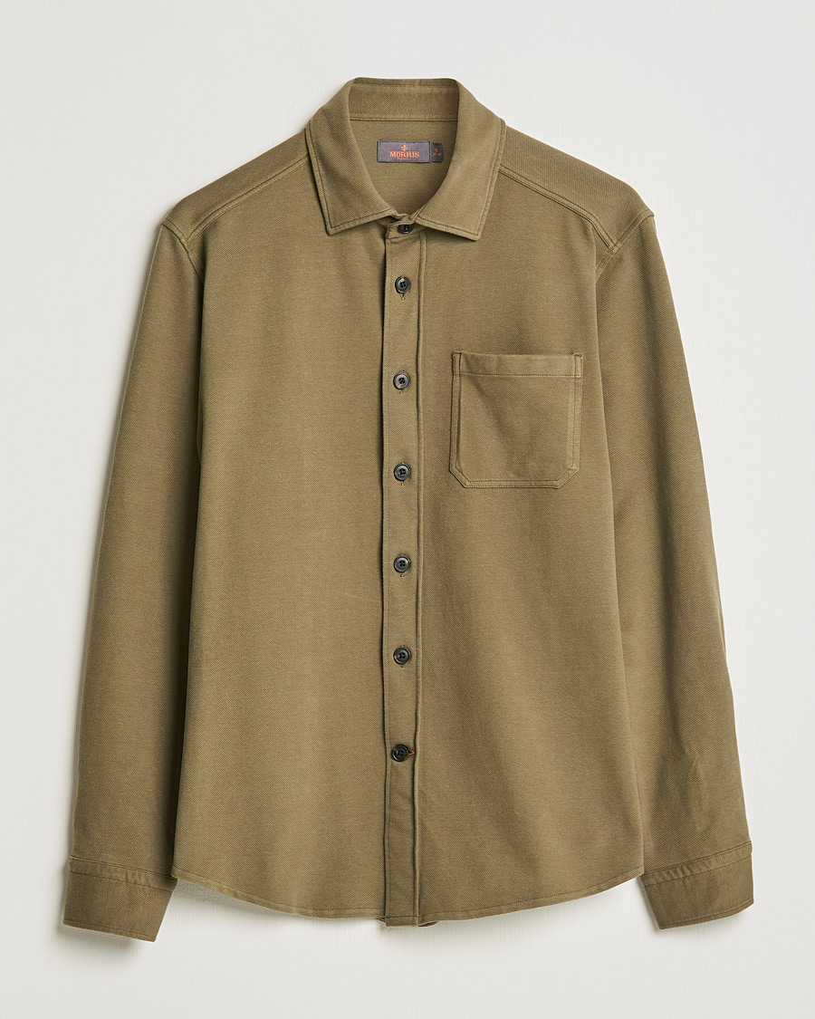 Herren | Hemden | Morris | Cotton Jersey Overshirt Olive