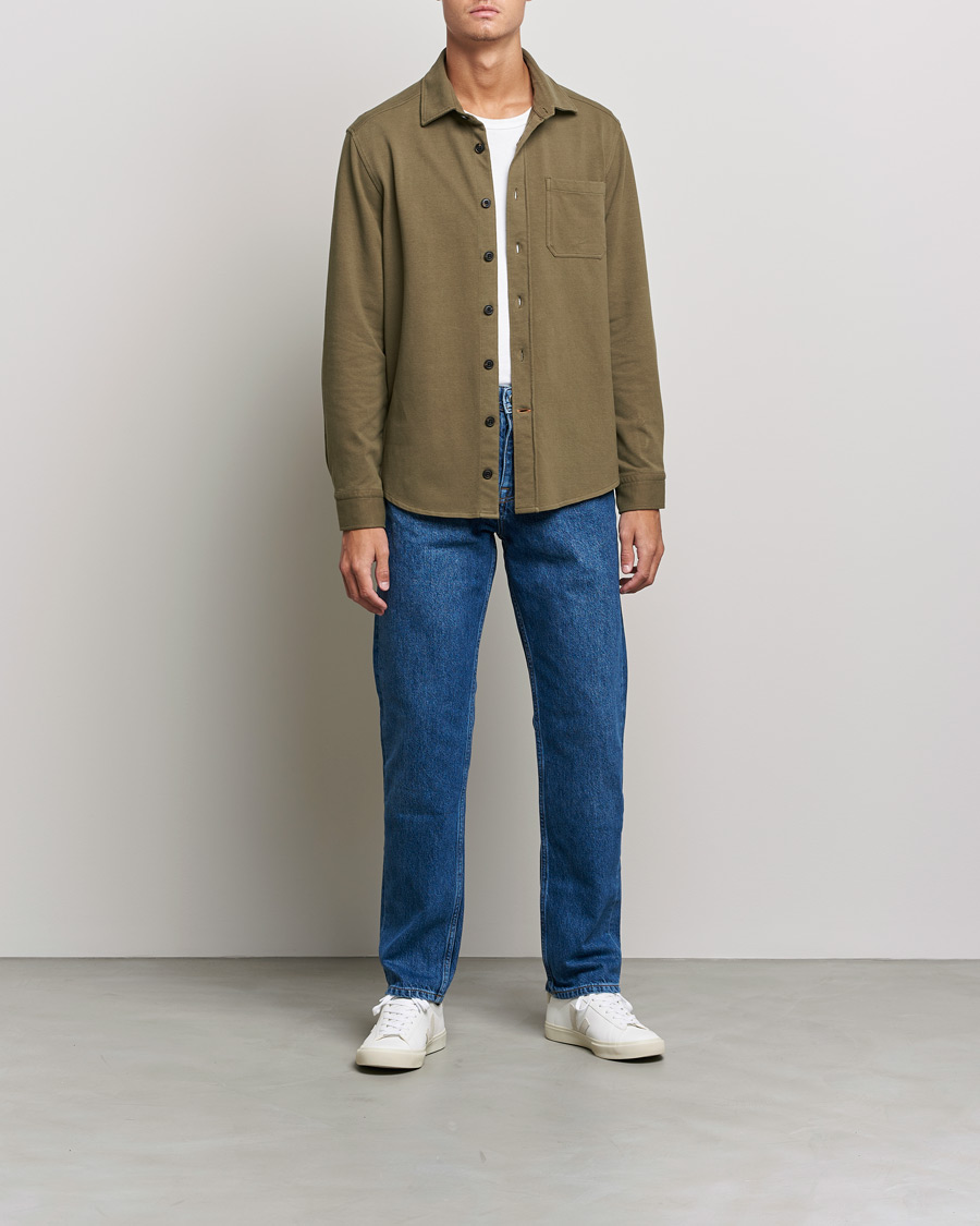 Herren | Hemden | Morris | Cotton Jersey Overshirt Olive