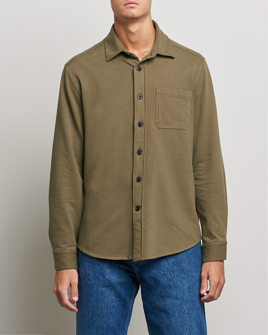 Herren | Hemden | Morris | Cotton Jersey Overshirt Olive