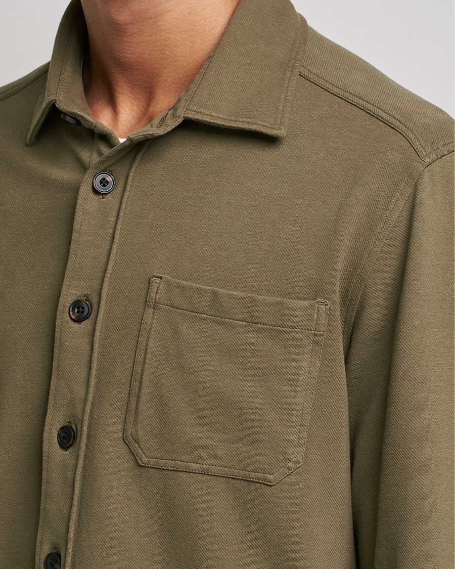 Herren | Hemden | Morris | Cotton Jersey Overshirt Olive