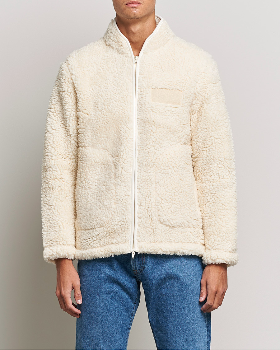 Herren | Pullover | NN07 | Morten Fleece Full Zip Ecru