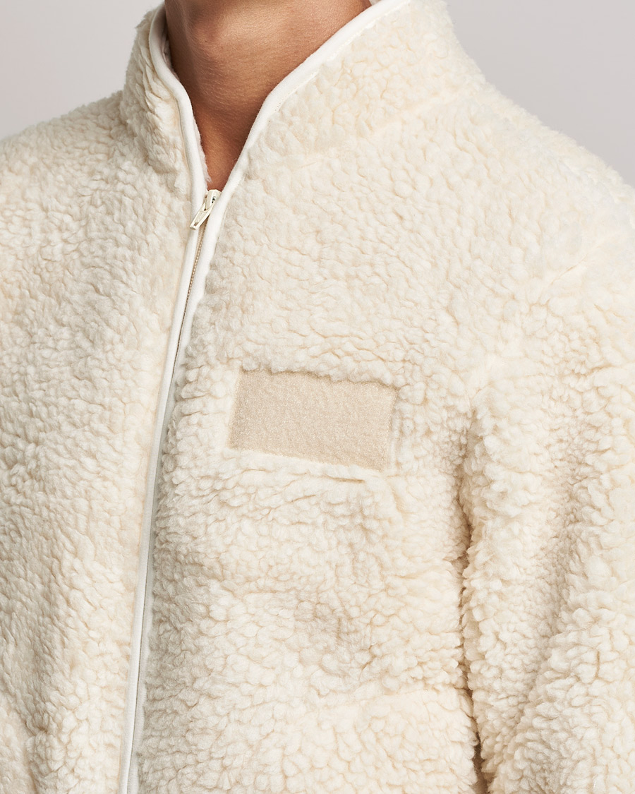 Herren | Pullover | NN07 | Morten Fleece Full Zip Ecru