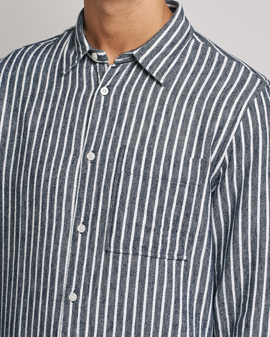 Herren | Hemden | NN07 | Arne Flannel Striped Shirt Blue/White