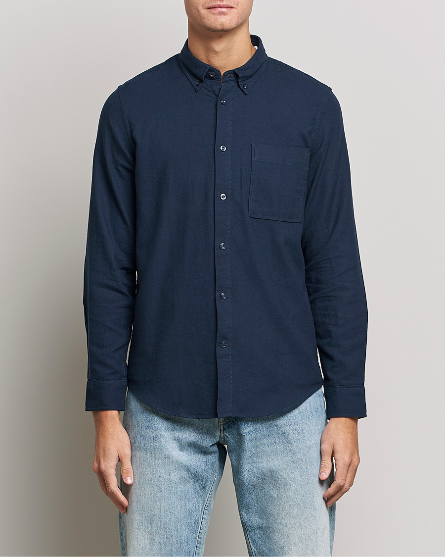 Herren | Hemden | NN07 | Arne Brushed Flannel Shirt Navy Blue