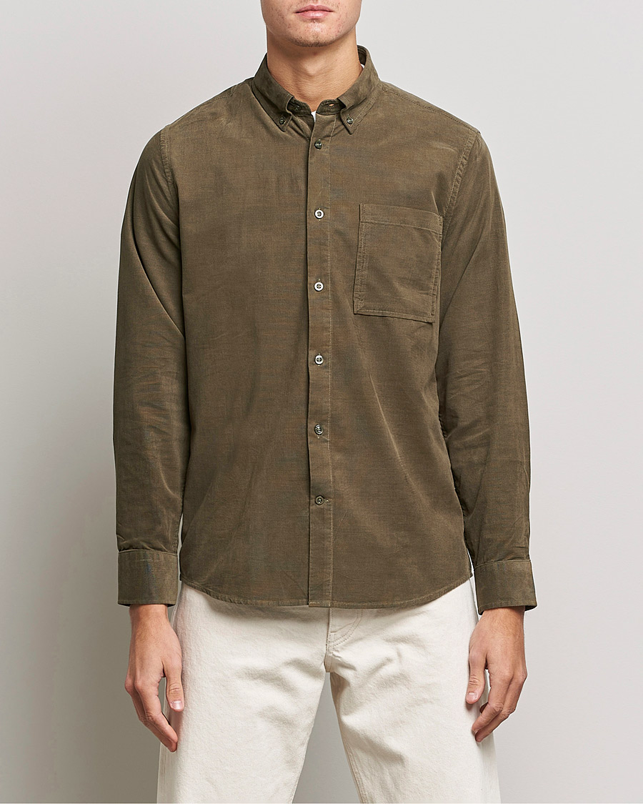 Herren | Hemden | NN07 | Arne Corduroy Shirt Dark Clay
