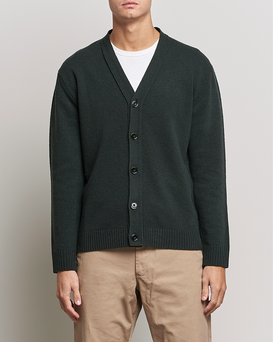 Herren | Pullover | NN07 | Bjorn Lambswool Cardigan Dark Army