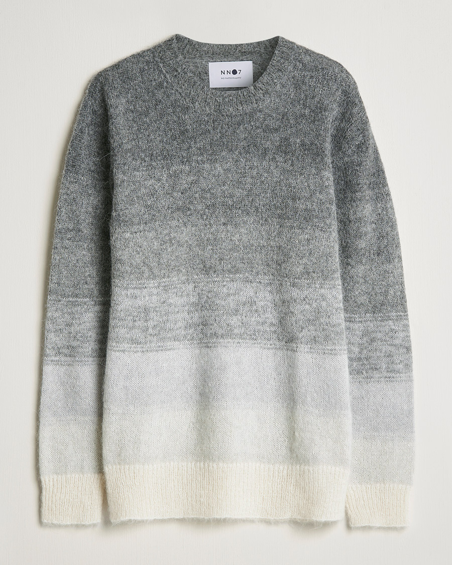 Herren | Pullover | NN07 | Walther Alpacka Mohair Knitted Sweater Grey Multi