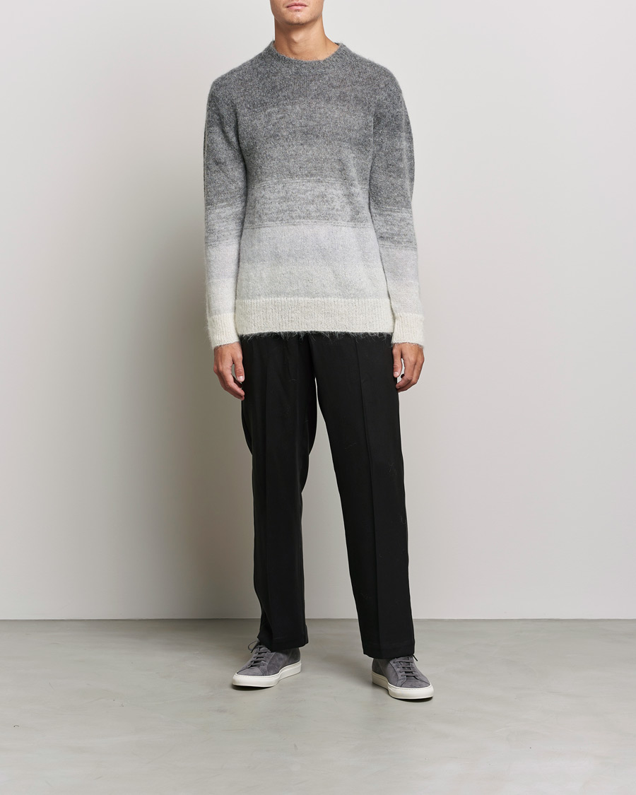 Herren | Pullover | NN07 | Walther Alpacka Mohair Knitted Sweater Grey Multi