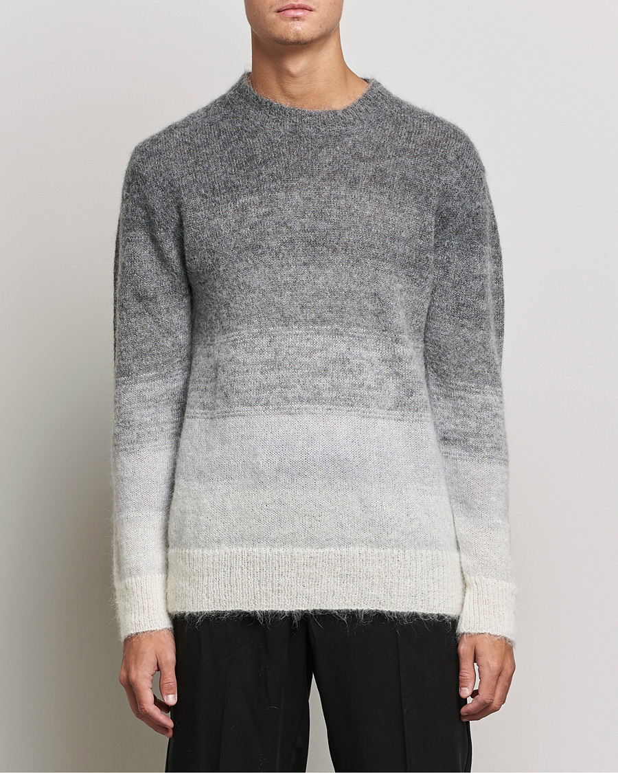 Herren | Pullover | NN07 | Walther Alpacka Mohair Knitted Sweater Grey Multi