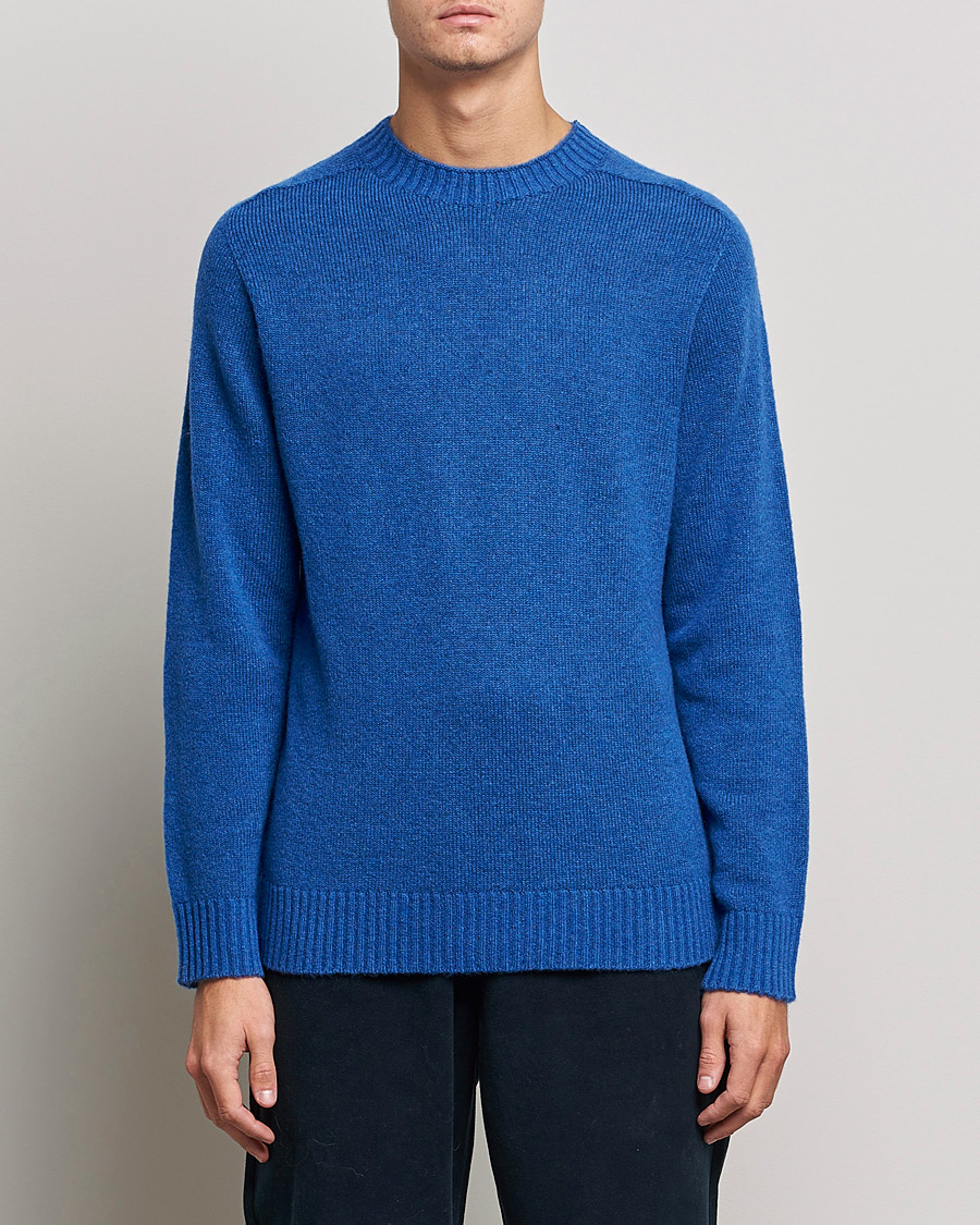 Herren | Pullover | NN07 | Nathan Brushed Wool Knitted Sweater Cobolt Blue