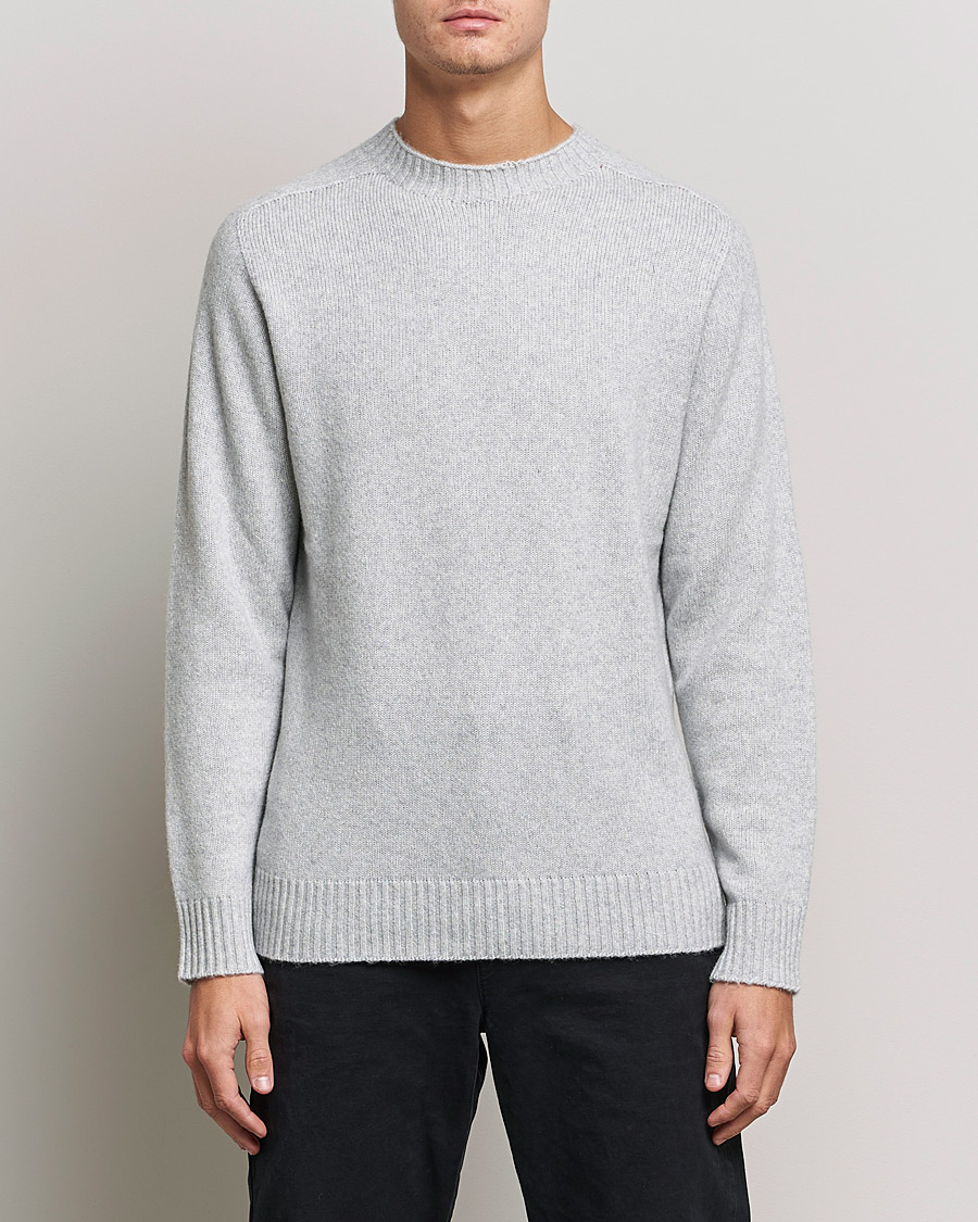Herren | Pullover | NN07 | Nathan Brushed Wool Knitted Sweater Light Grey Mel