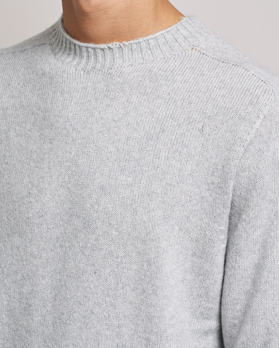 Herren | Pullover | NN07 | Nathan Brushed Wool Knitted Sweater Light Grey Mel