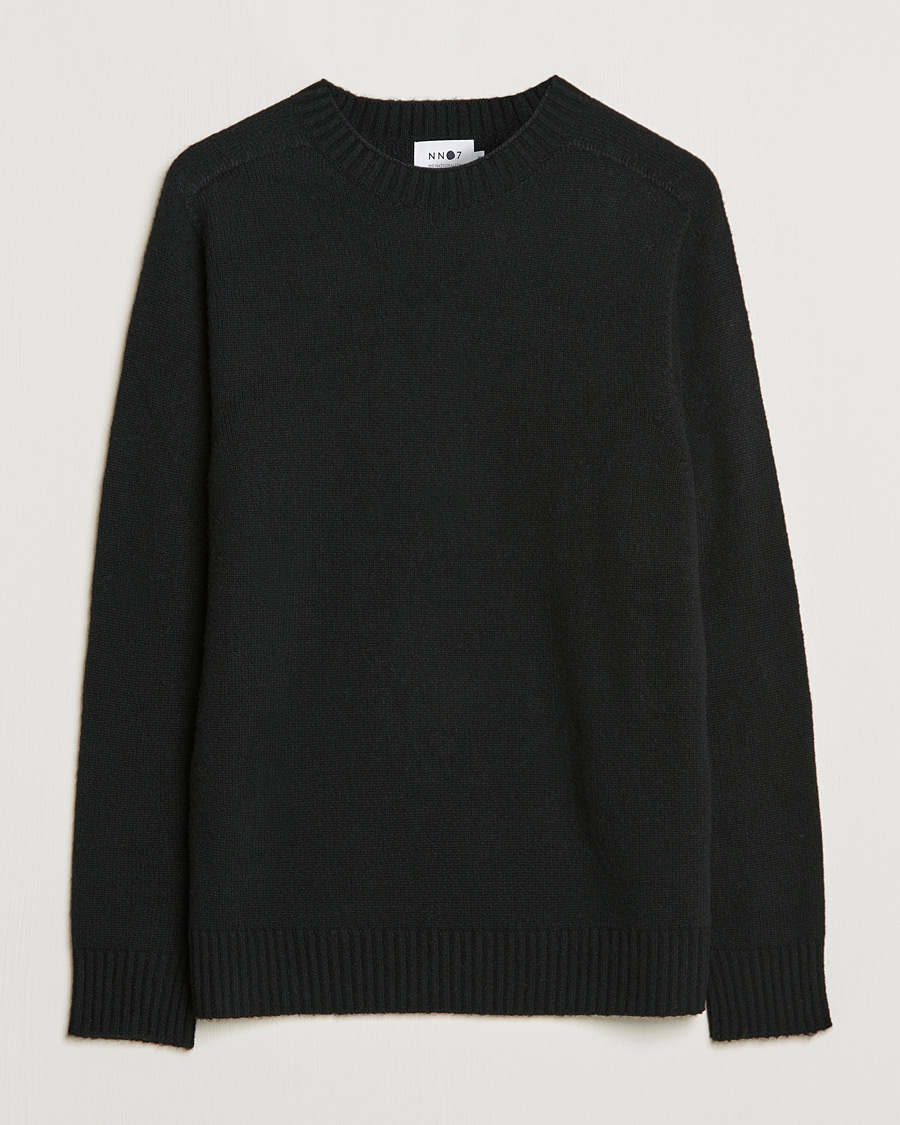 Herren | Pullover | NN07 | Nathan Brushed Wool Knitted Sweater Black