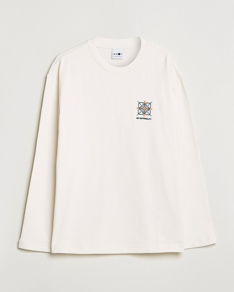 Herren | T-Shirts | NN07 | Alan Heavy Logo Long Sleeve T-Shirt Off White