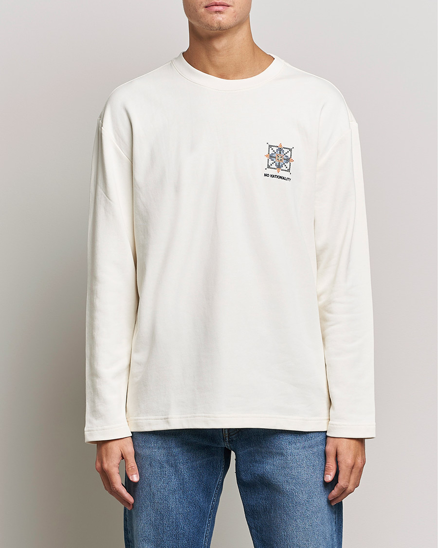 Herren | T-Shirts | NN07 | Alan Heavy Logo Long Sleeve T-Shirt Off White