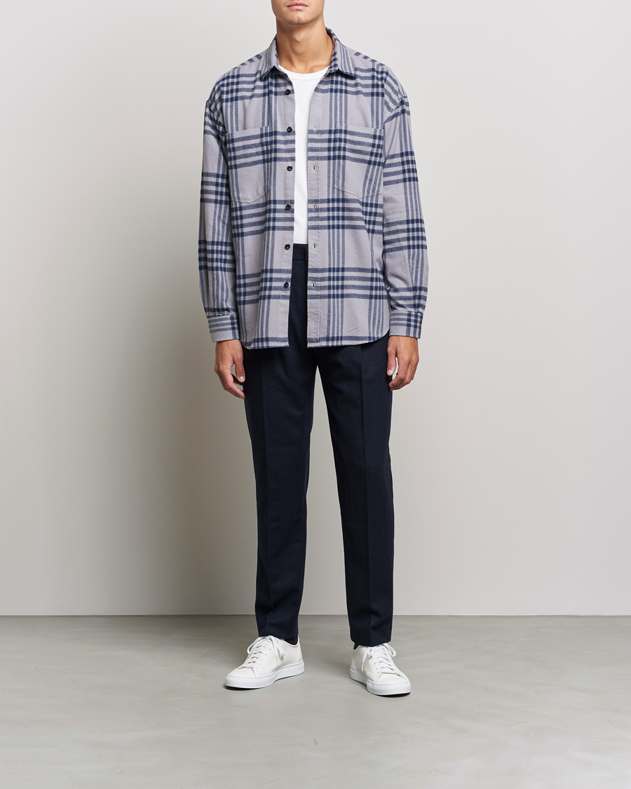 Herren | Hemden | NN07 | Deon Checked Shirt Grey/Blue