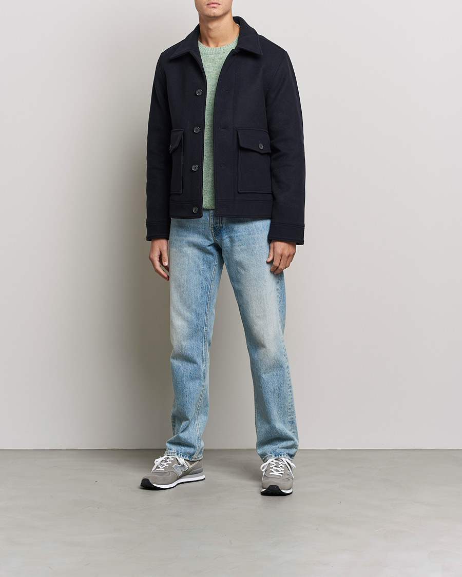 Herren | Jacken | NN07 | Julius Wool Flight Jacket Navy