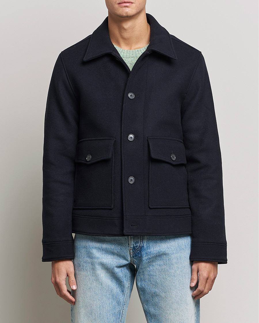 Herren | Jacken | NN07 | Julius Wool Flight Jacket Navy