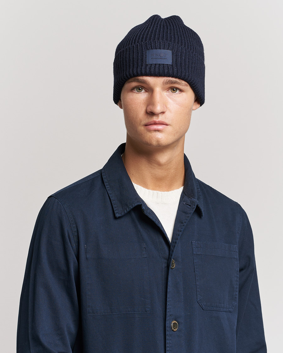 Herren | NN07 Bob Logo Beanie Navy | NN07 | Bob Logo Beanie Navy