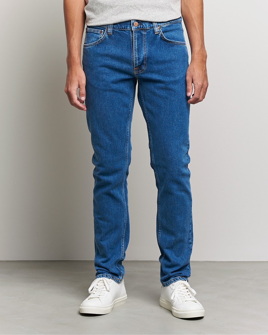 Herren | Jeans | Nudie Jeans | Lean Dean Organic Jeans Plain Stone Blue