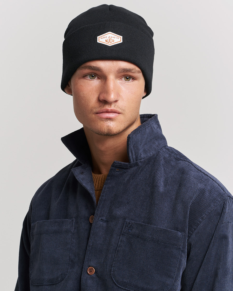Herren | Nudie Jeans Falksson Beanie Black | Nudie Jeans | Falksson Beanie Black