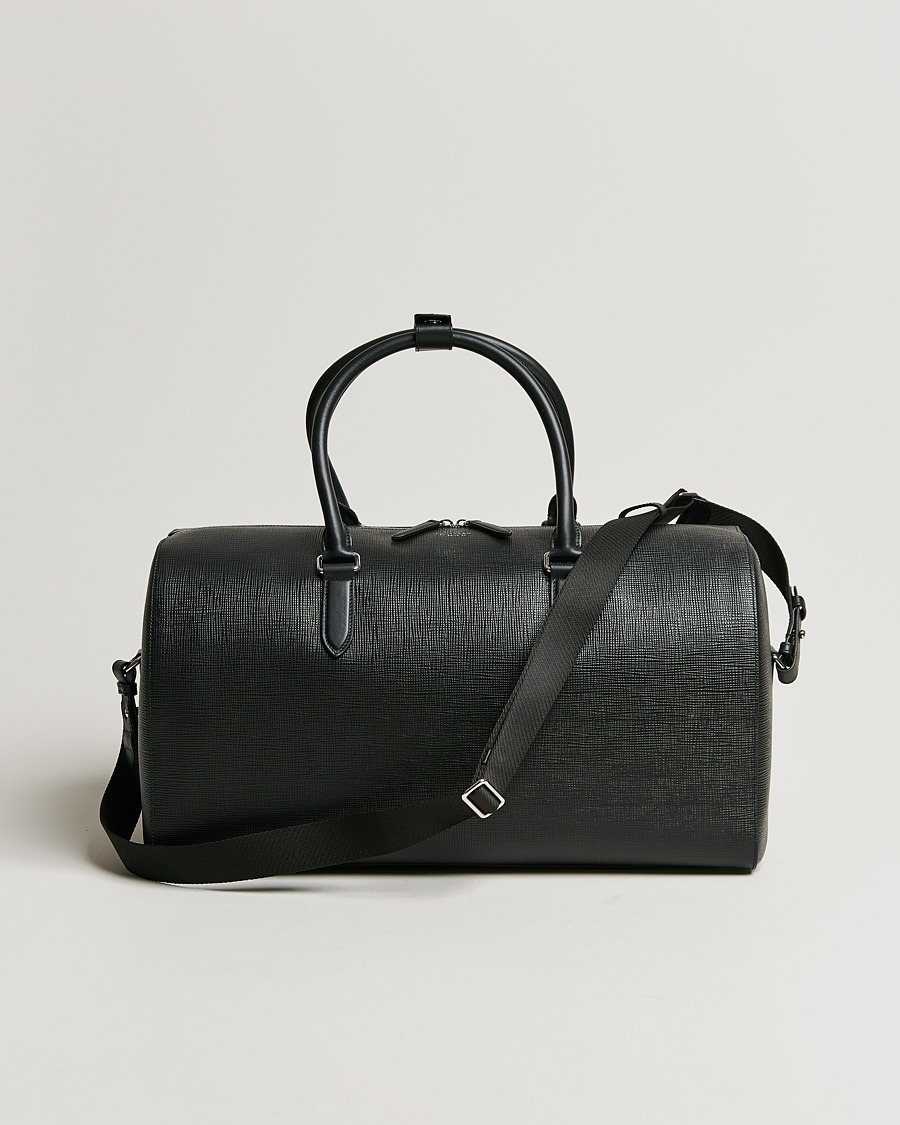 Herren | Smythson Panama Leather Weekendbag Black | Smythson | Panama Leather Weekendbag Black