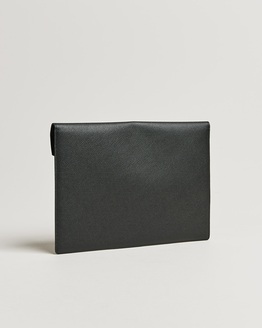 Herren | Smythson Panama Leather Large Envelope Portfolio Black | Smythson | Panama Leather Large Envelope Portfolio Black