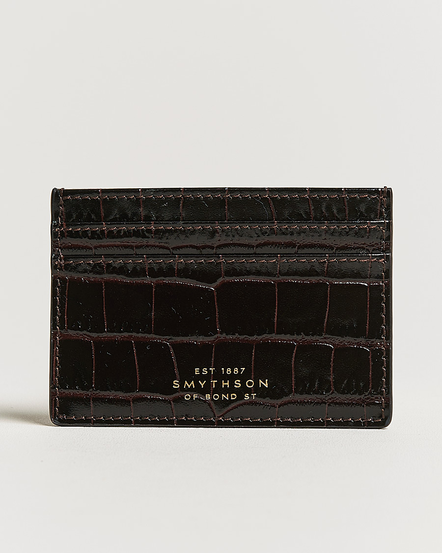 Herren | Geldbörsen | Smythson | Mara Flat Cardholder Dark Brown