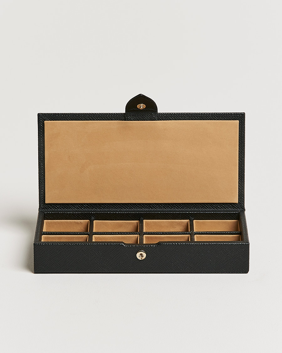 Herren | Smythson Panama Cufflink Box Black | Smythson | Panama Cufflink Box Black