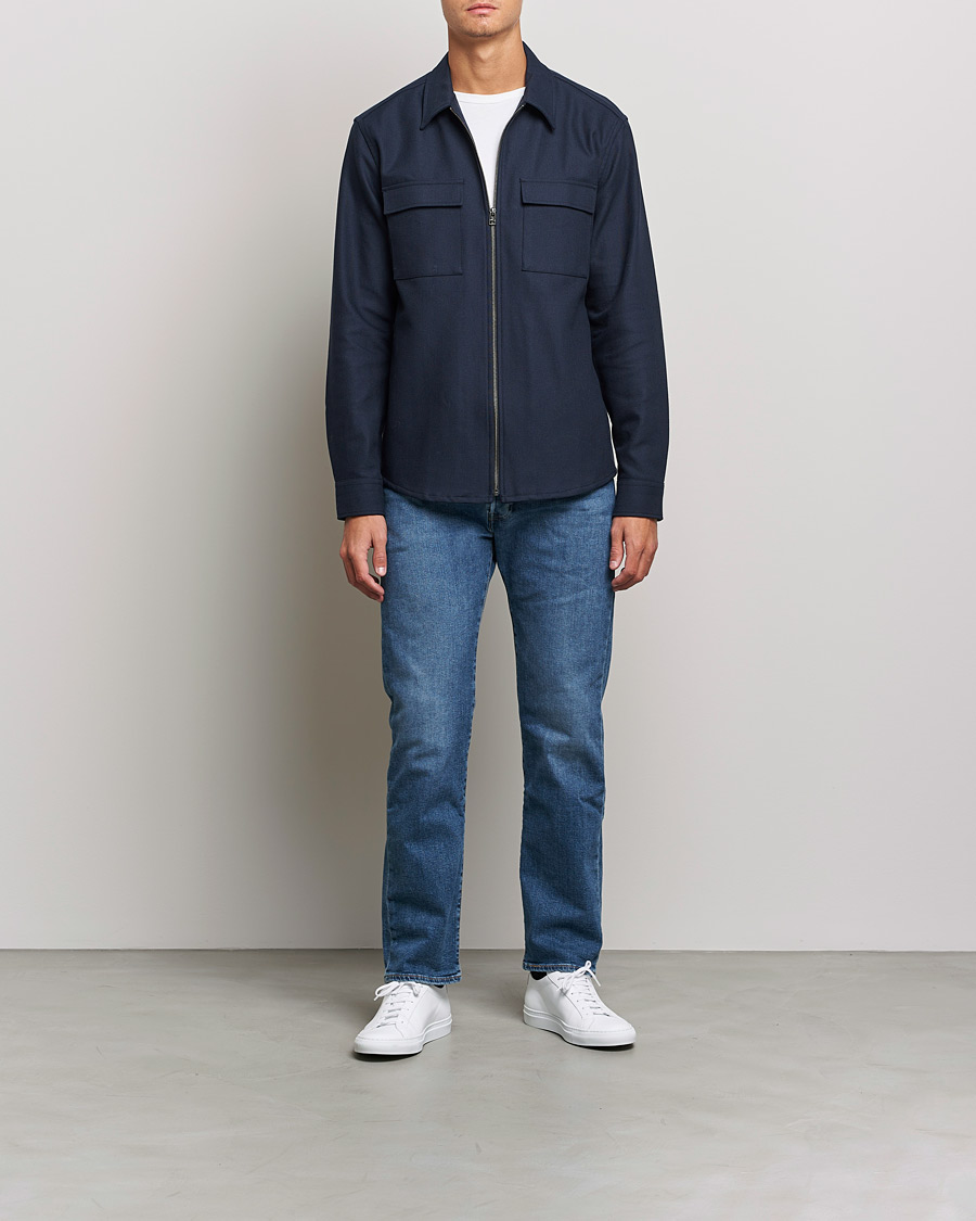 Herren | Hemden | Tiger of Sweden | Noel P Herringbone Shirt Night Blue