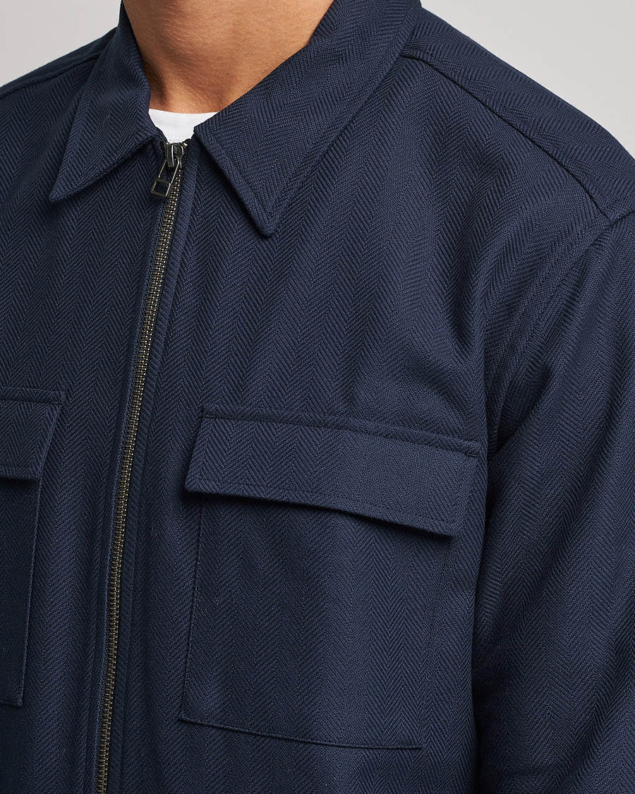 Herren | Hemden | Tiger of Sweden | Noel P Herringbone Shirt Night Blue