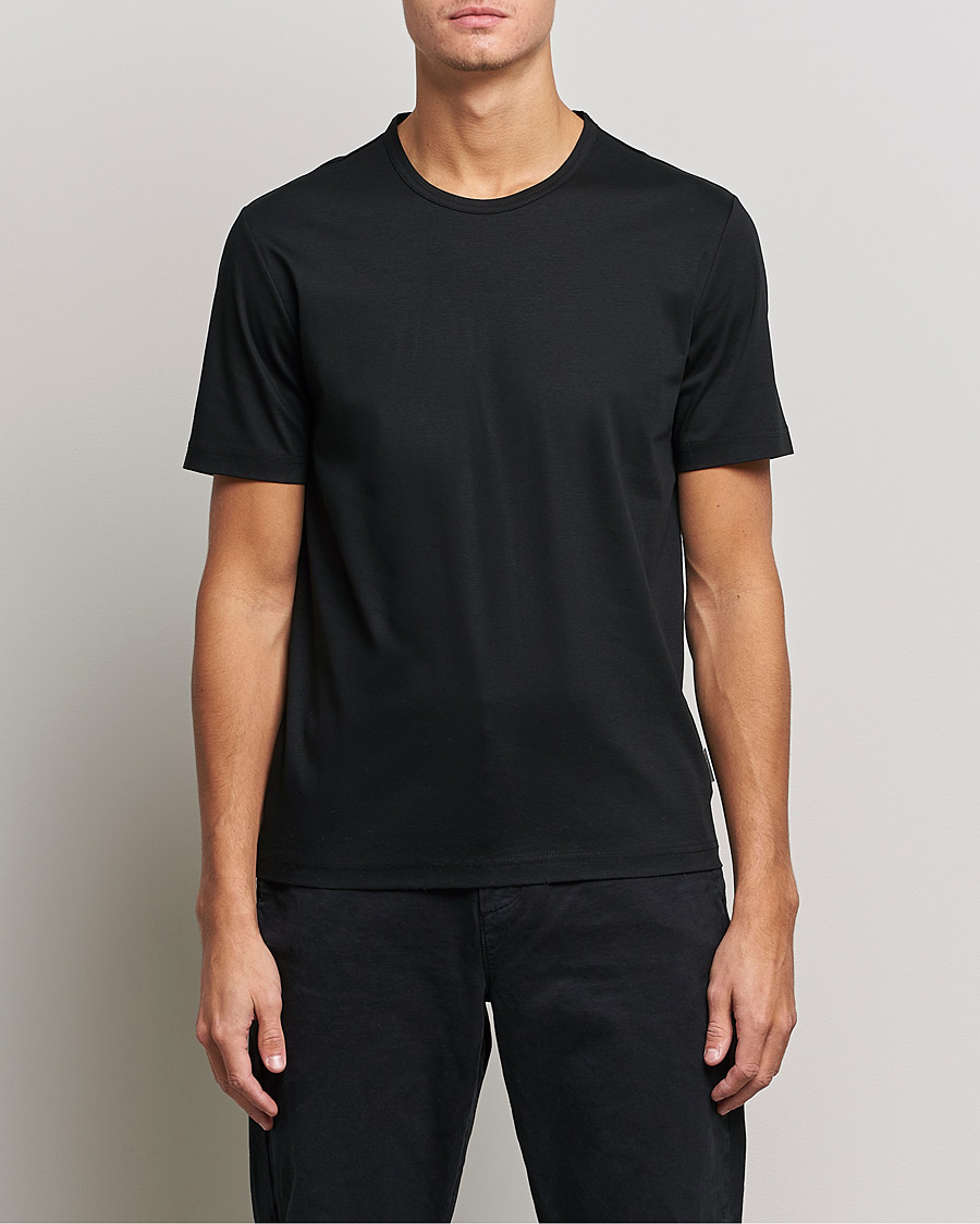 Herren | T-Shirts | Tiger of Sweden | Olaf Mercerized Cotton Tee Black