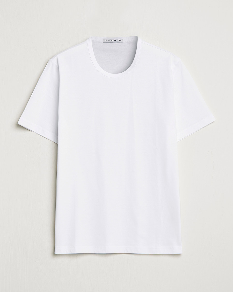 Herren | T-Shirts | Tiger of Sweden | Olaf Mercerized Cotton Tee Pure White