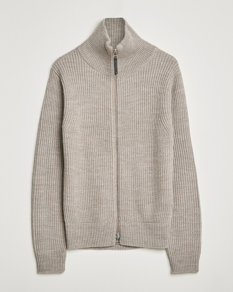 Herren | Pullover | Tiger of Sweden | Nyman Wool Zip Cardigan Moon Stone