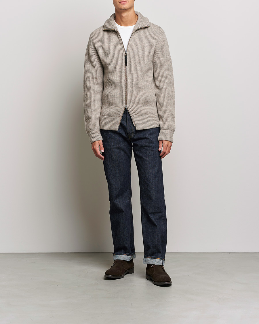 Herren | Pullover | Tiger of Sweden | Nyman Wool Zip Cardigan Moon Stone