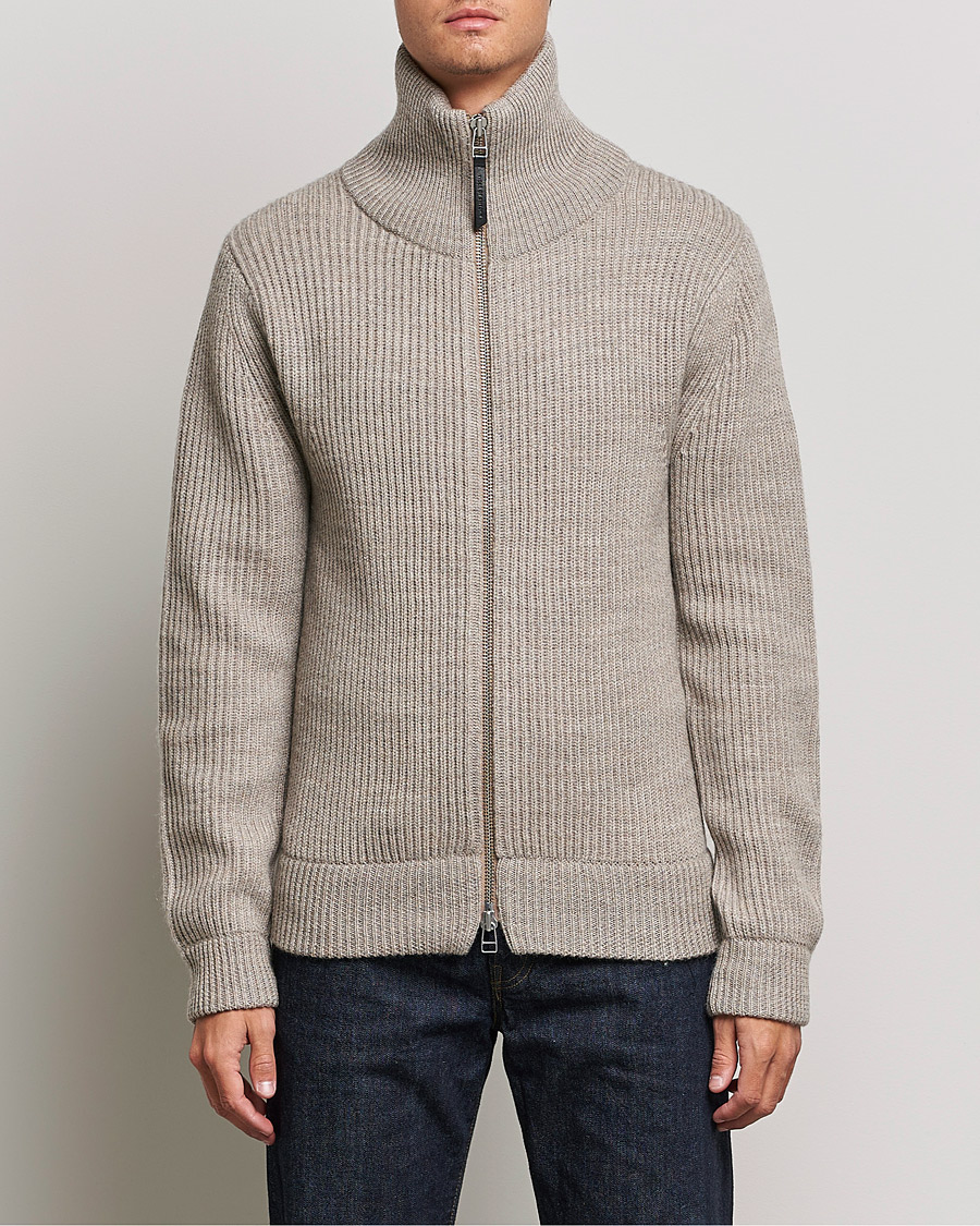 Herren | Pullover | Tiger of Sweden | Nyman Wool Zip Cardigan Moon Stone
