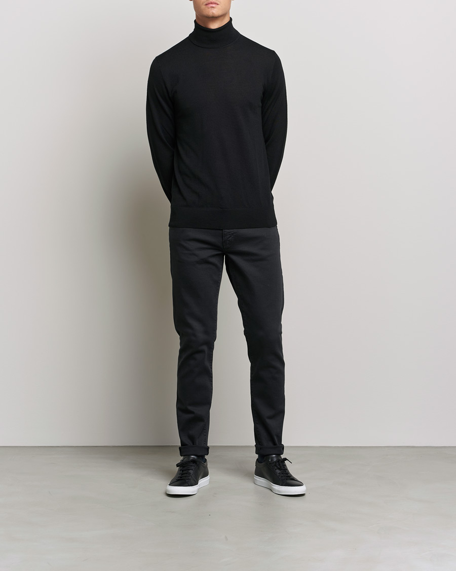 Herren | Pullover | Tiger of Sweden | Neville Extra Fine Merino Polo Black