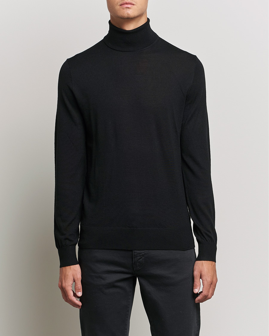Herren | Pullover | Tiger of Sweden | Neville Extra Fine Merino Polo Black