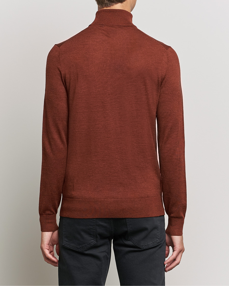 Herren | Pullover | Tiger of Sweden | Neville Extra Fine Merino Polo Henna