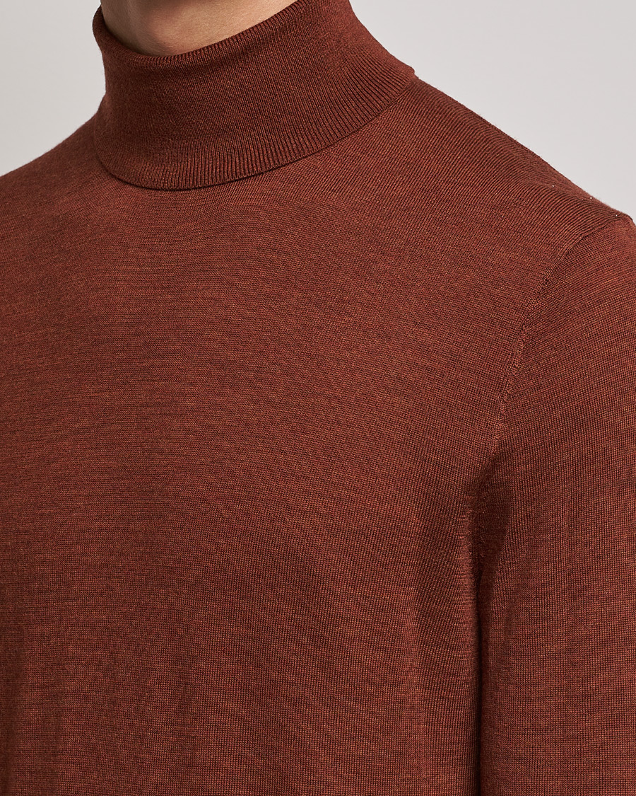 Herren | Pullover | Tiger of Sweden | Neville Extra Fine Merino Polo Henna