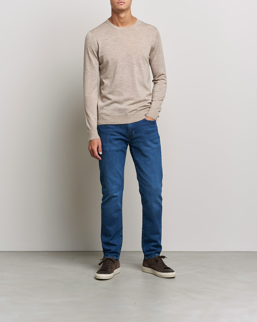 Herren | Pullover | Tiger of Sweden | Nichols Extra Fine Merino Crew Neck Beige Melange