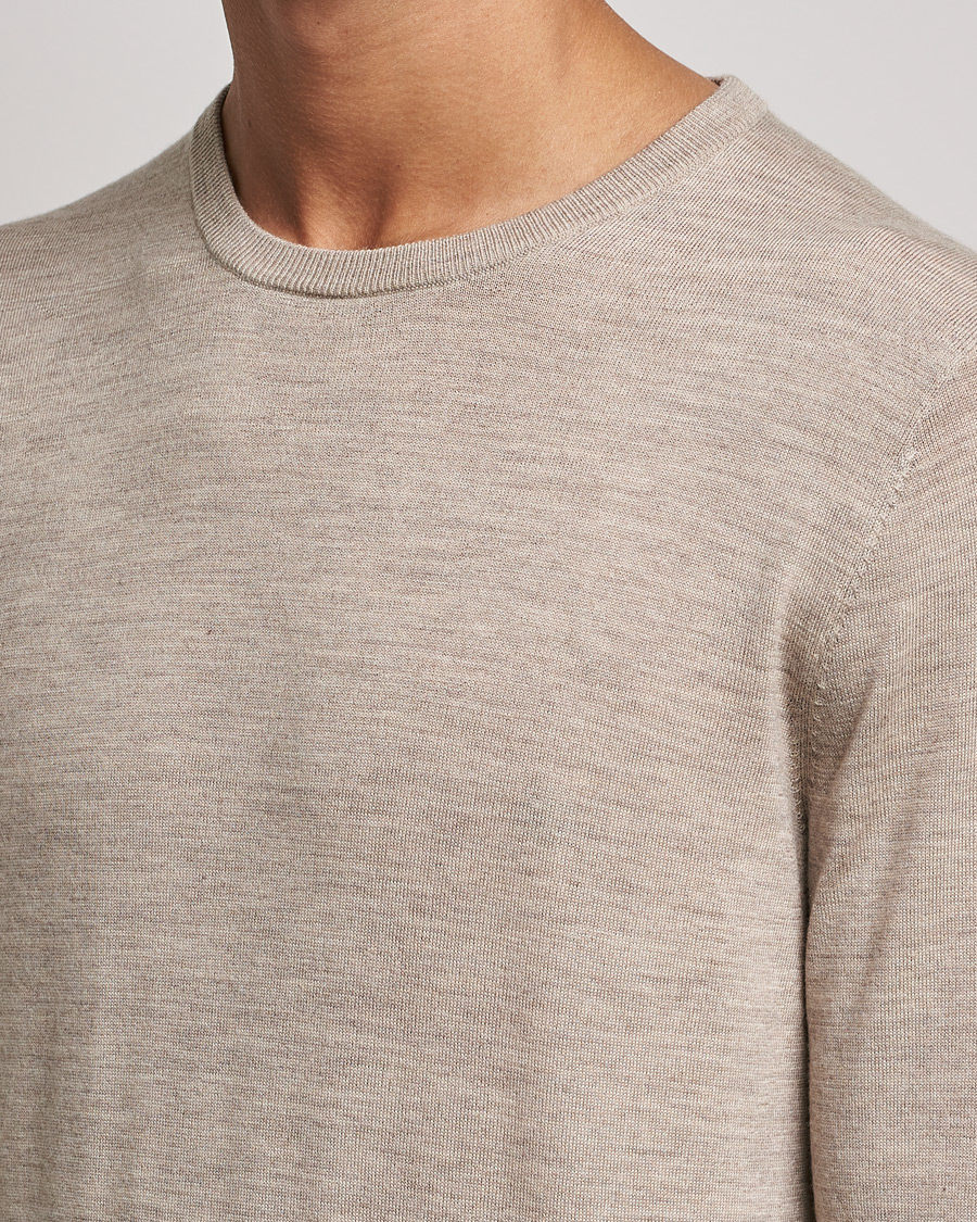 Herren | Pullover | Tiger of Sweden | Nichols Extra Fine Merino Crew Neck Beige Melange