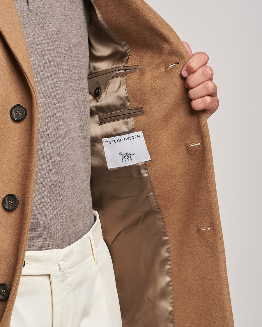 Herren | Jacken | Tiger of Sweden | Cempsey Wool Cashmere Coat Dark Honey