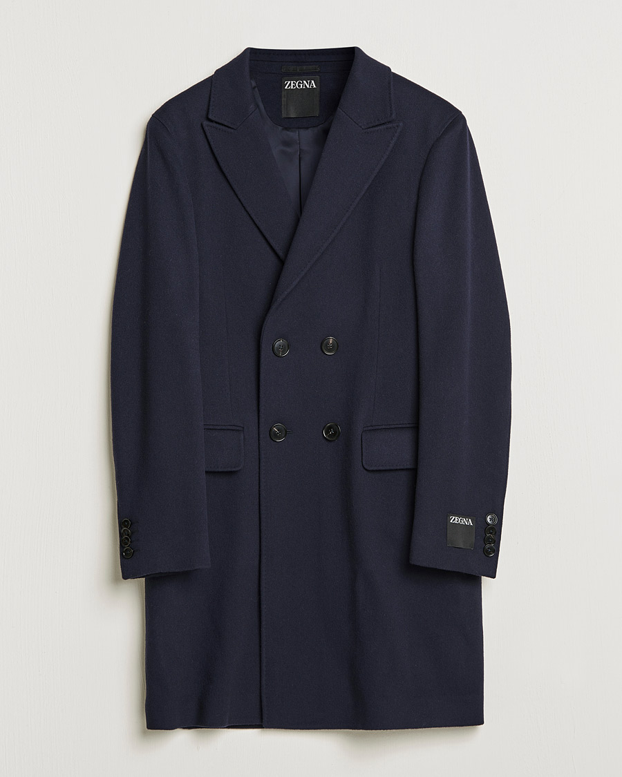 Herren | Jacken | Zegna | Double Breasted Cashmere Coat Navy
