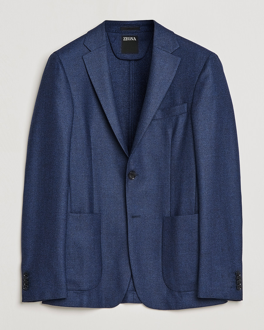 Herren | Sakkos | Zegna | Unconstructed Wool Blazer Dark Blue